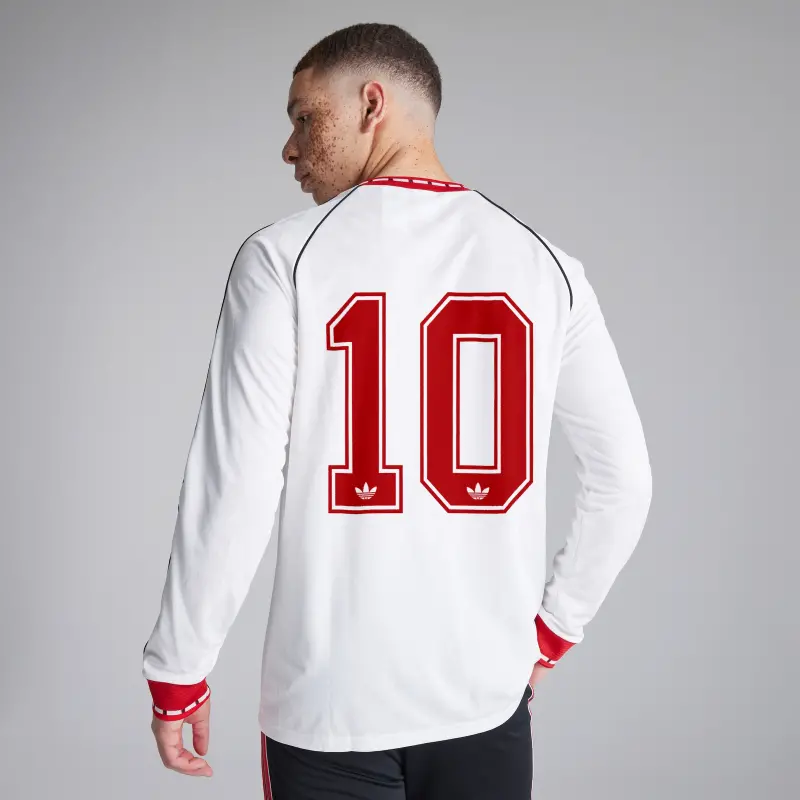 Manchester United x adidas Bring Back 1991 Away 10 Printed Long Sleeve Jersey White-4716